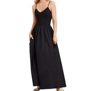 MARCELLA NYC Black Tally Maxi Sundress Built In Bra EUC‎ Size Small